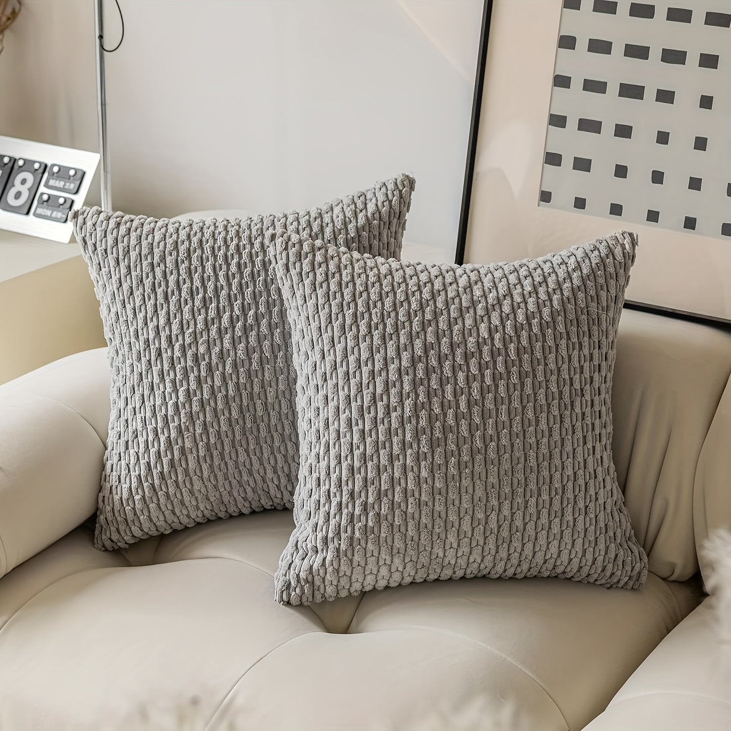 Corduroy Cushion Covers Christmas Decorative Soft Throw Pillow Cover Pillowcase For Sofa Livingroom Chair Bedroom With Invisible Zipper