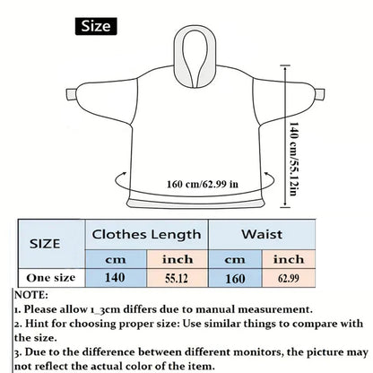 Oversized Wearable Blanket Hoodie Sweatshirt Women  Wearable Blankets Fleece Warm  Sleepwear Lazy TV Giant Blanket