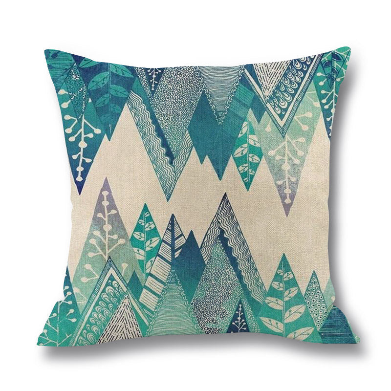 4pcs Pillow cover ocean wave decoration sofa pillow cover home headrest pillow cover cartoon pillow cover