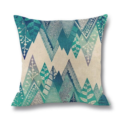 4pcs Pillow cover ocean wave decoration sofa pillow cover home headrest pillow cover cartoon pillow cover