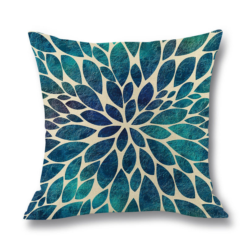 4pcs Pillow cover ocean wave decoration sofa pillow cover home headrest pillow cover cartoon pillow cover