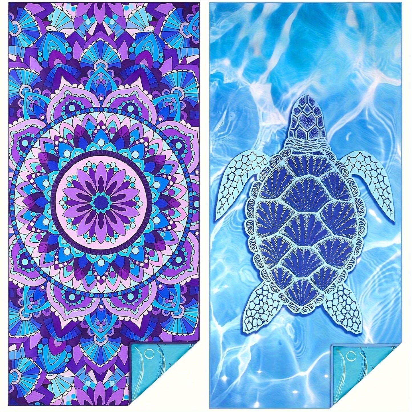 2 pcs Beach Towel Double sided print Soft and comfortable beach towel Extra Large Quick Dry Sand Free Light Weight Super Absorbent