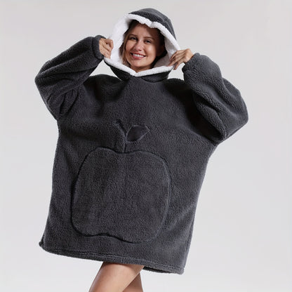 Wearable Blanket With Big Apple Pocket Cozy Warm Hoodie for Adults Soft Sweatshirt for Gifts One Size Fits All