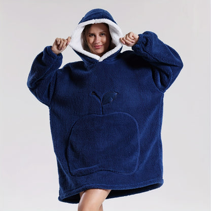 Wearable Blanket With Big Apple Pocket Cozy Warm Hoodie for Adults Soft Sweatshirt for Gifts One Size Fits All