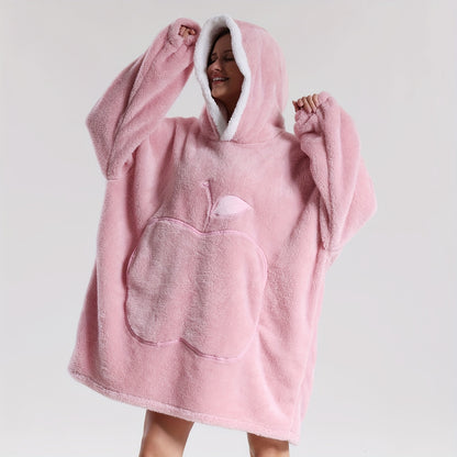 Wearable Blanket With Big Apple Pocket Cozy Warm Hoodie for Adults Soft Sweatshirt for Gifts One Size Fits All