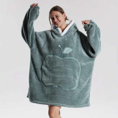 Wearable Blanket With Big Apple Pocket Cozy Warm Hoodie for Adults Soft Sweatshirt for Gifts One Size Fits All