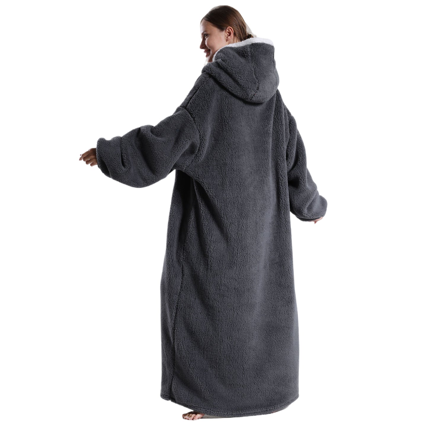 Oversized Wearable Blanket Hoodie Sweatshirt Women  Wearable Blankets Fleece Warm  Sleepwear Lazy TV Giant Blanket