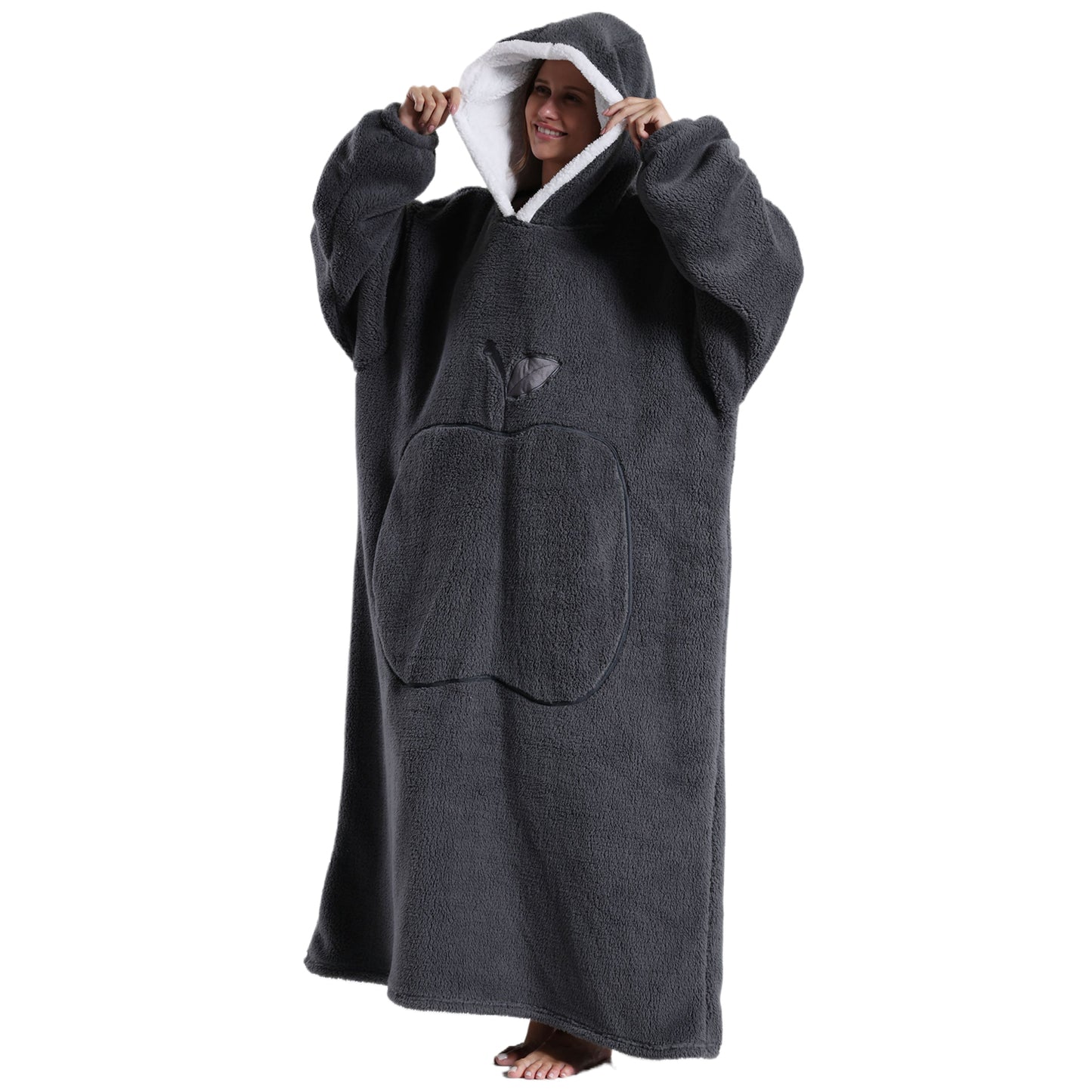Oversized Wearable Blanket Hoodie Sweatshirt Women  Wearable Blankets Fleece Warm  Sleepwear Lazy TV Giant Blanket