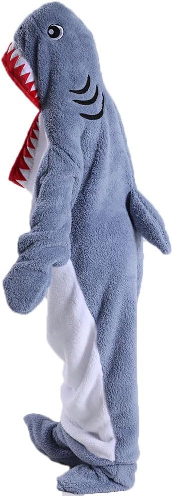 Shark Blanket for Adults, Wearable Shark Blanket Hoodie, Super Soft Cozy Throw Wearable Blanket, Sleeping Bag Cosplay Shark Costume Blanket Gifts