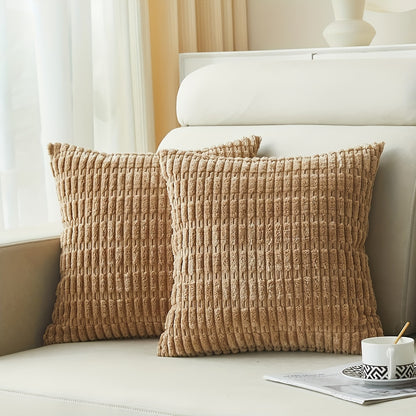 Corduroy Decorative Throw Pillow Cover Soft Bohemian Stripe Pillow Cover Modern Farmhouse Home Decoration Sofa Living Room Sofa Throw Pillow Cover