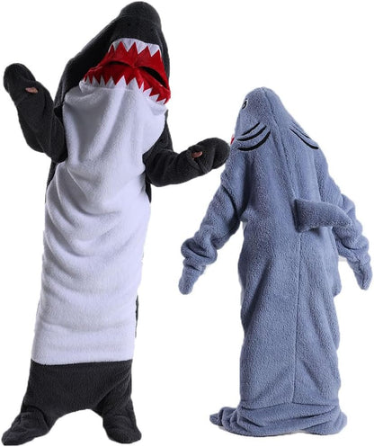 Shark Blanket for Adults, Wearable Shark Blanket Hoodie, Super Soft Cozy Throw Wearable Blanket, Sleeping Bag Cosplay Shark Costume Blanket Gifts
