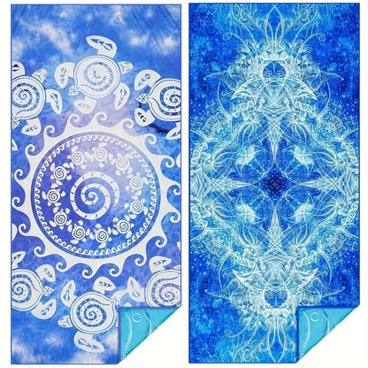 2 pcs Beach Towel Double sided print Soft and comfortable beach towel Extra Large Quick Dry Sand Free Light Weight Super Absorbent