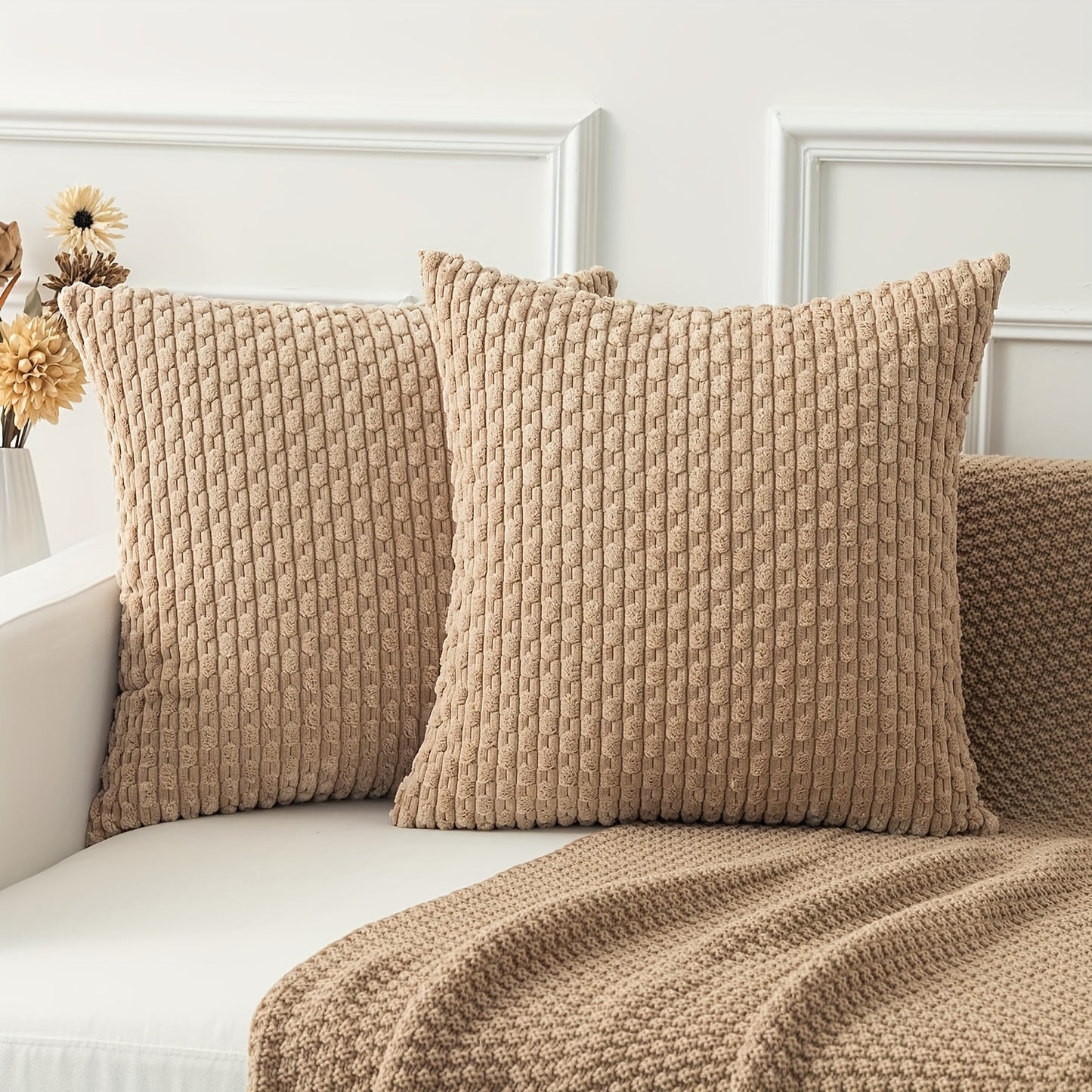 Corduroy Cushion Covers Christmas Decorative Soft Throw Pillow Cover Pillowcase For Sofa Livingroom Chair Bedroom With Invisible Zipper