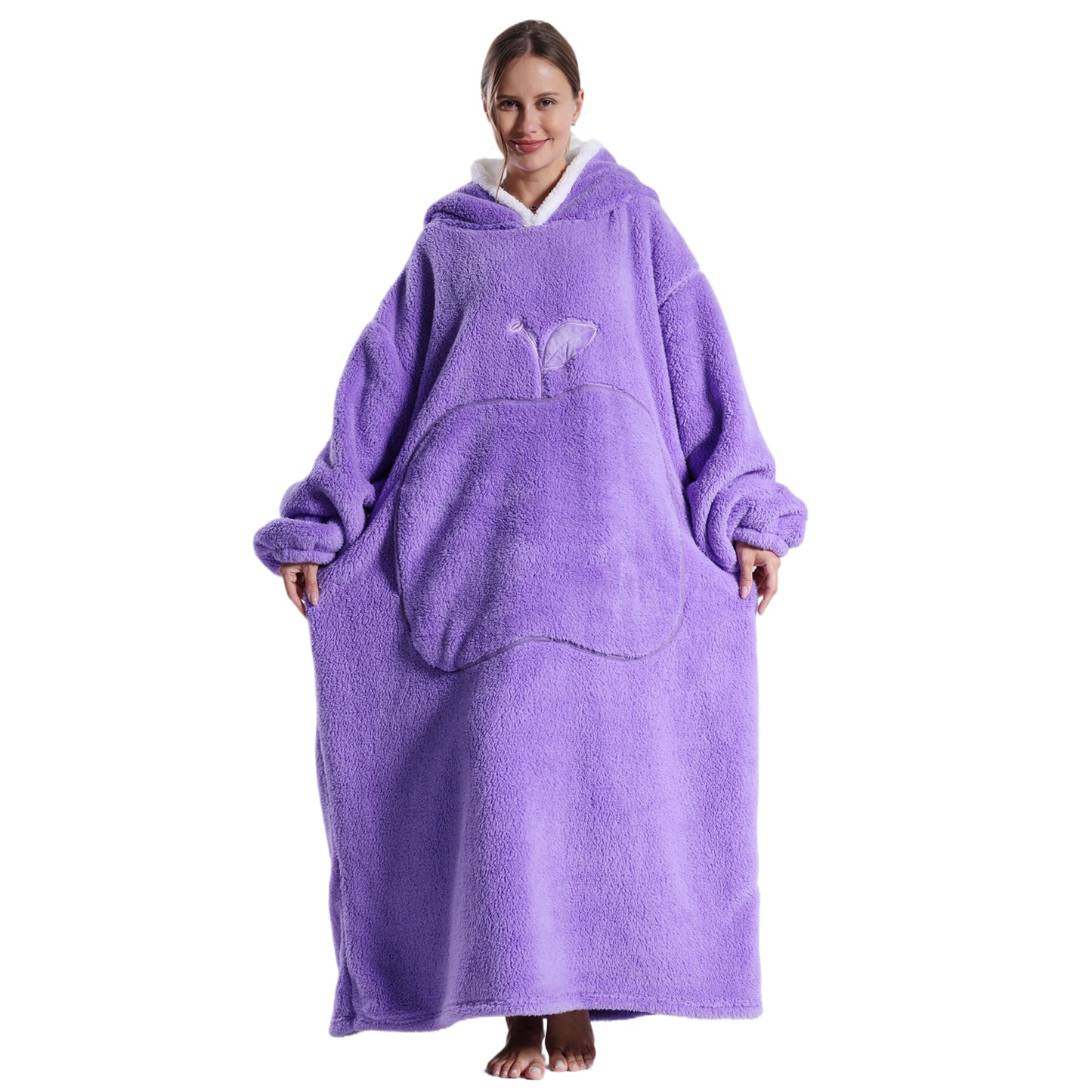 Oversized Wearable Blanket Hoodie Sweatshirt Women  Wearable Blankets Fleece Warm  Sleepwear Lazy TV Giant Blanket
