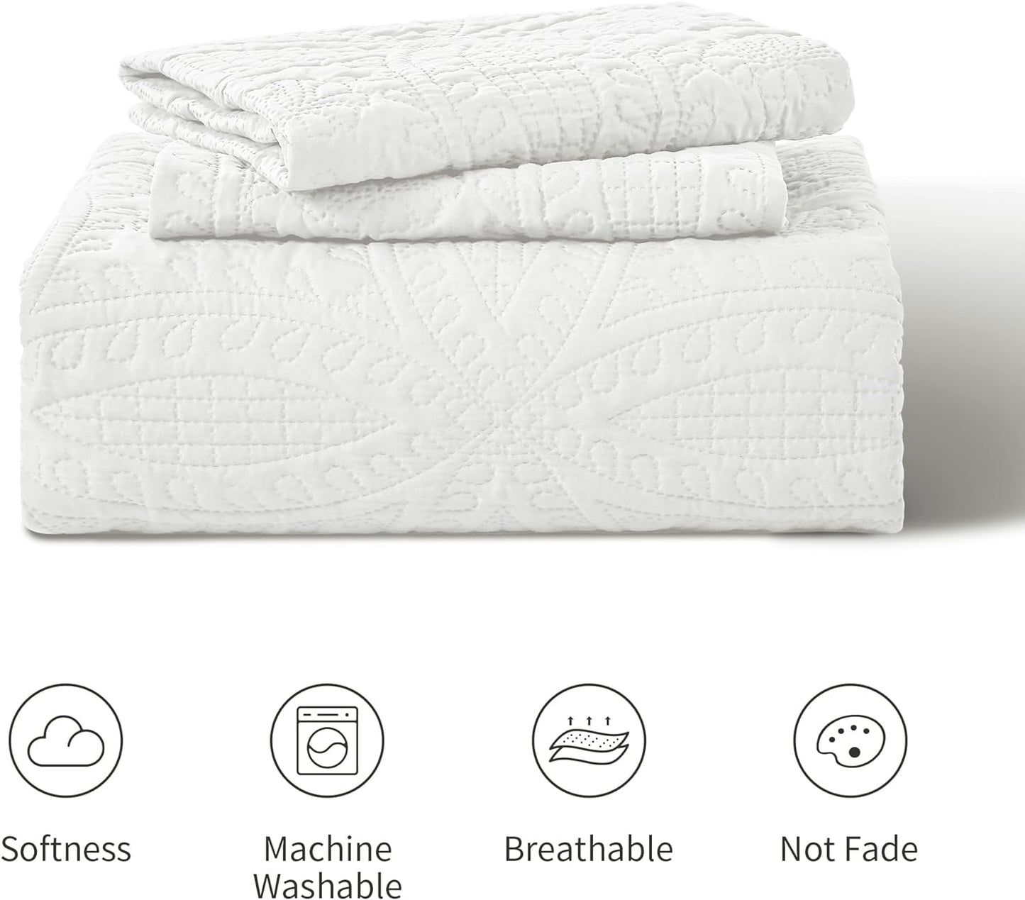 Cabin Quilts Set Summer Quilt Lightweight Microfiber Bedspread Coin Pattern Coverlet for All Season - 3 Piece (1 Quilt, 2 Pillow Shams)