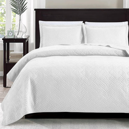 Cabin Quilts Set Summer Quilt Lightweight Microfiber Bedspread Coin Pattern Coverlet for All Season - 3 Piece (1 Quilt, 2 Pillow Shams)