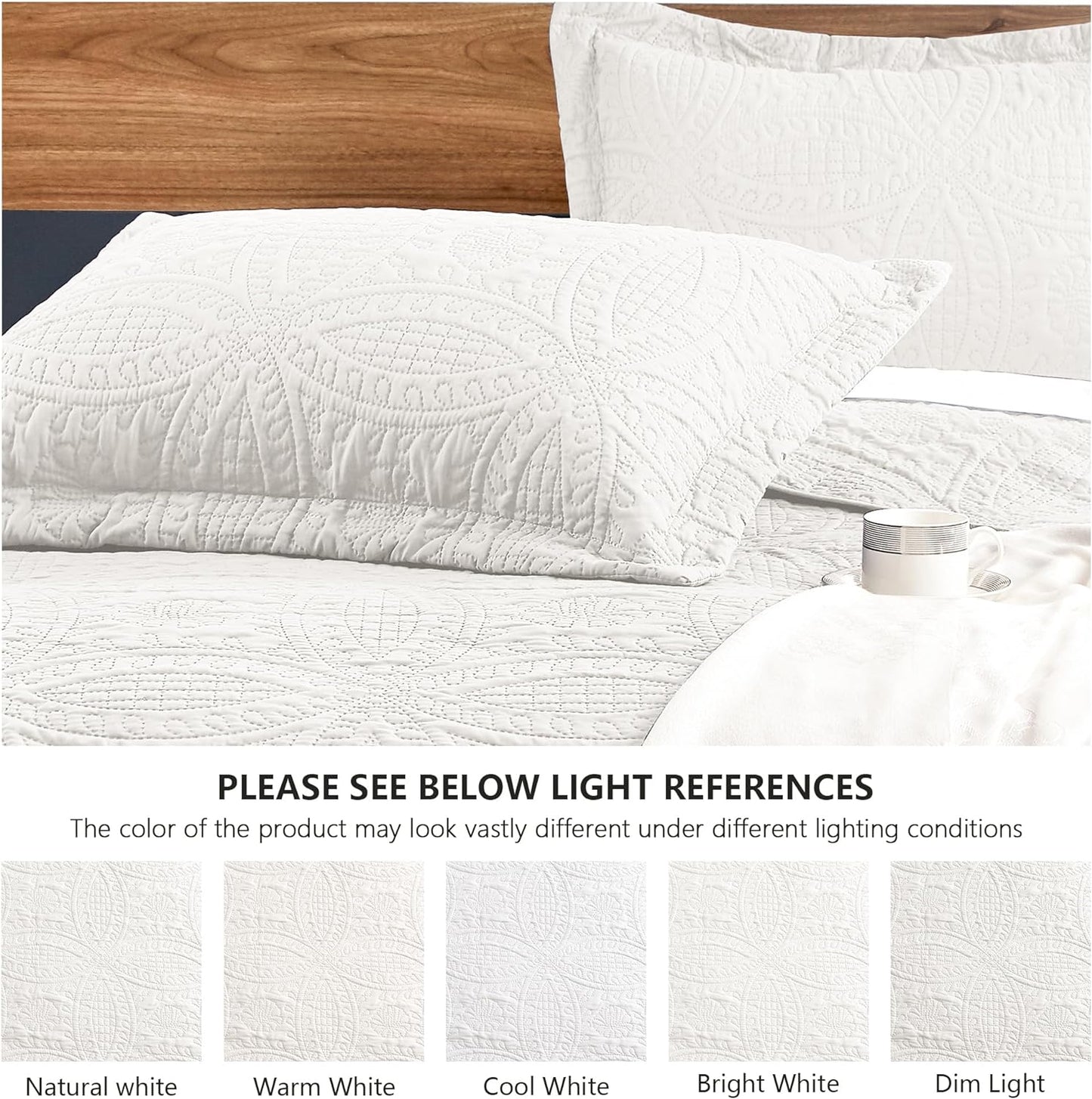 Cabin Quilts Set Summer Quilt Lightweight Microfiber Bedspread Coin Pattern Coverlet for All Season - 3 Piece (1 Quilt, 2 Pillow Shams)