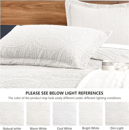 Cabin Quilts Set Summer Quilt Lightweight Microfiber Bedspread Coin Pattern Coverlet for All Season - 3 Piece (1 Quilt, 2 Pillow Shams)