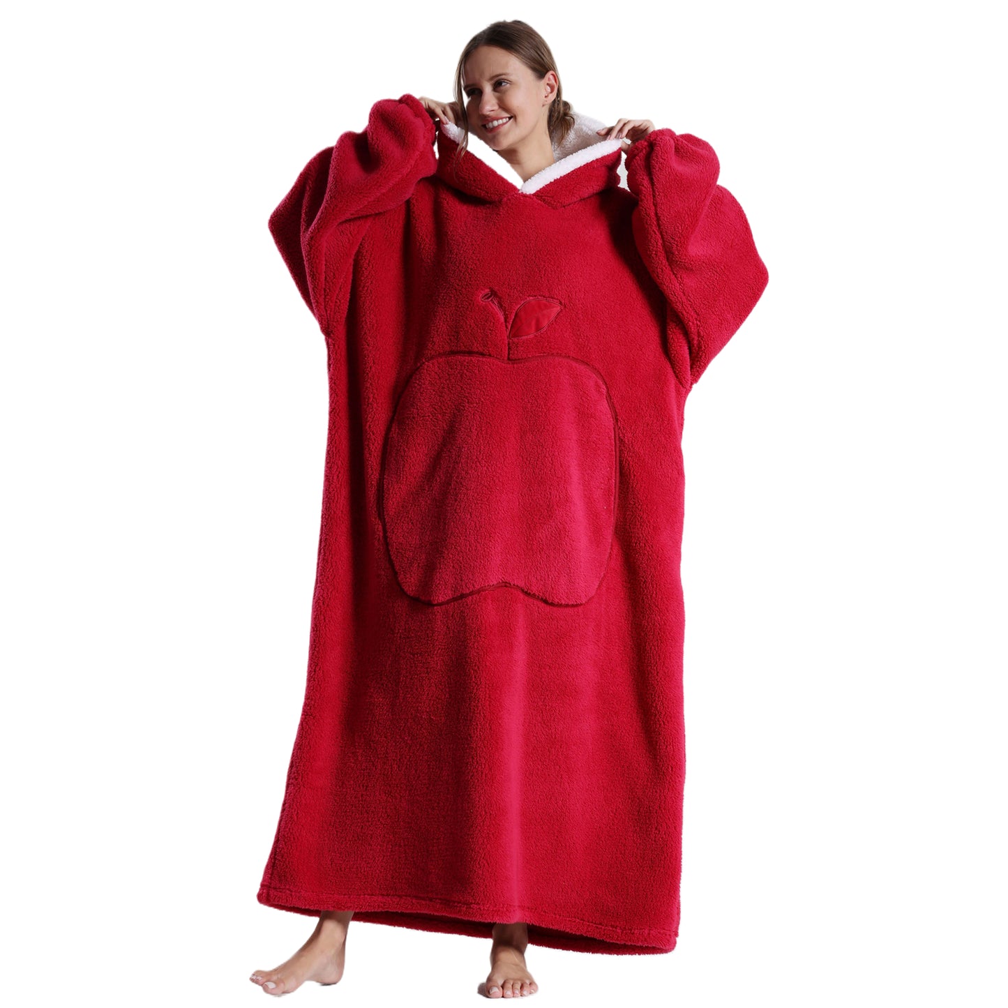 Oversized Wearable Blanket Hoodie Sweatshirt Women  Wearable Blankets Fleece Warm  Sleepwear Lazy TV Giant Blanket