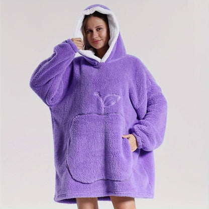 Wearable Blanket With Big Apple Pocket Cozy Warm Hoodie for Adults Soft Sweatshirt for Gifts One Size Fits All