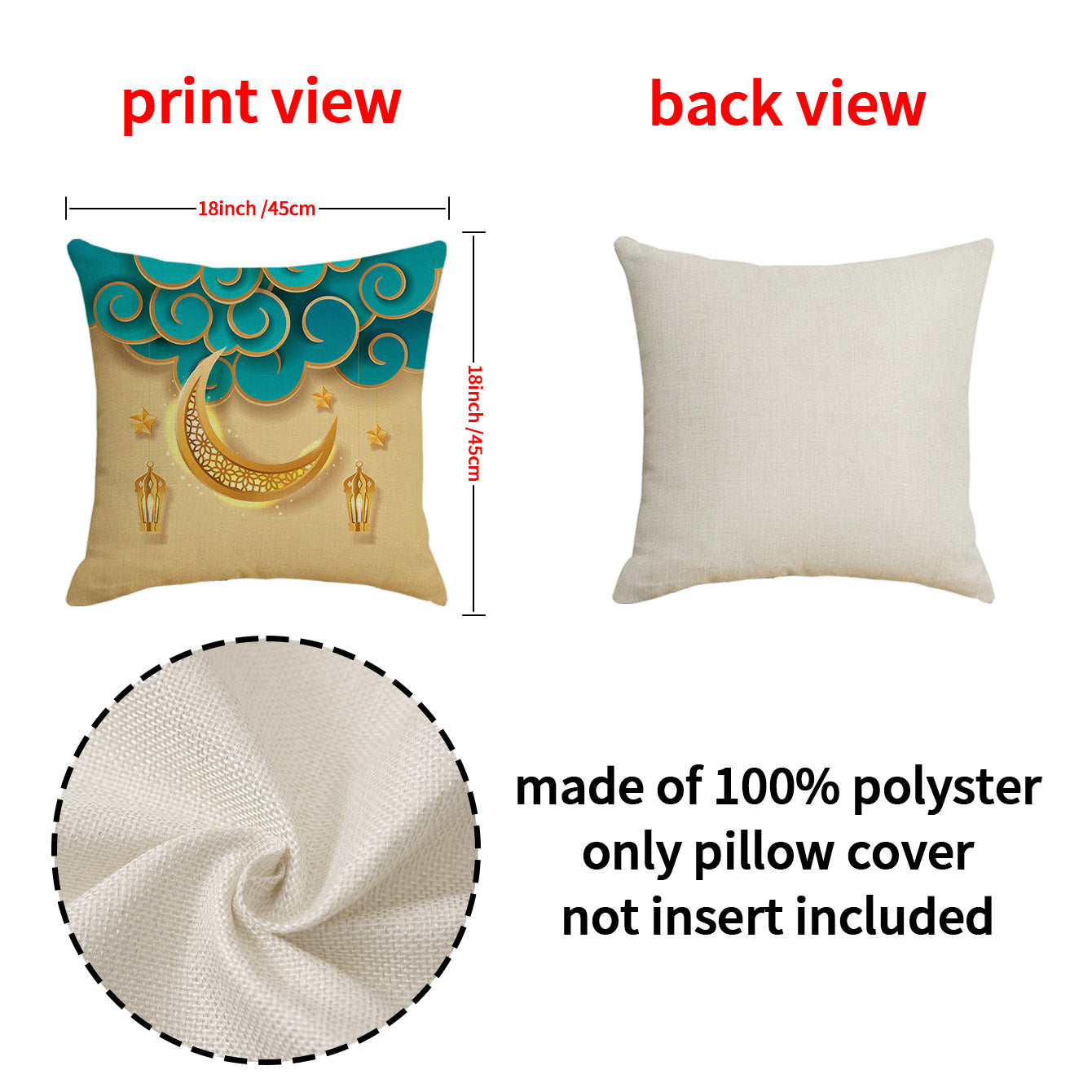4pcs Middle East Moon Ramadan Sofa Pillowcase Living room decoration linen cushions