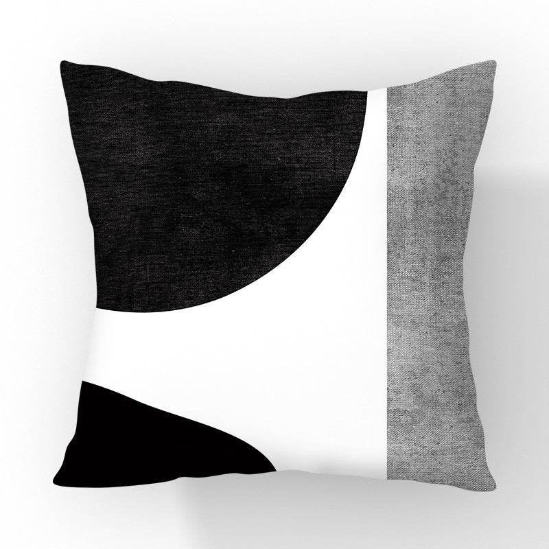 4pcs geometry patchwork black pillow cover living room sofa pillow car pillow cover