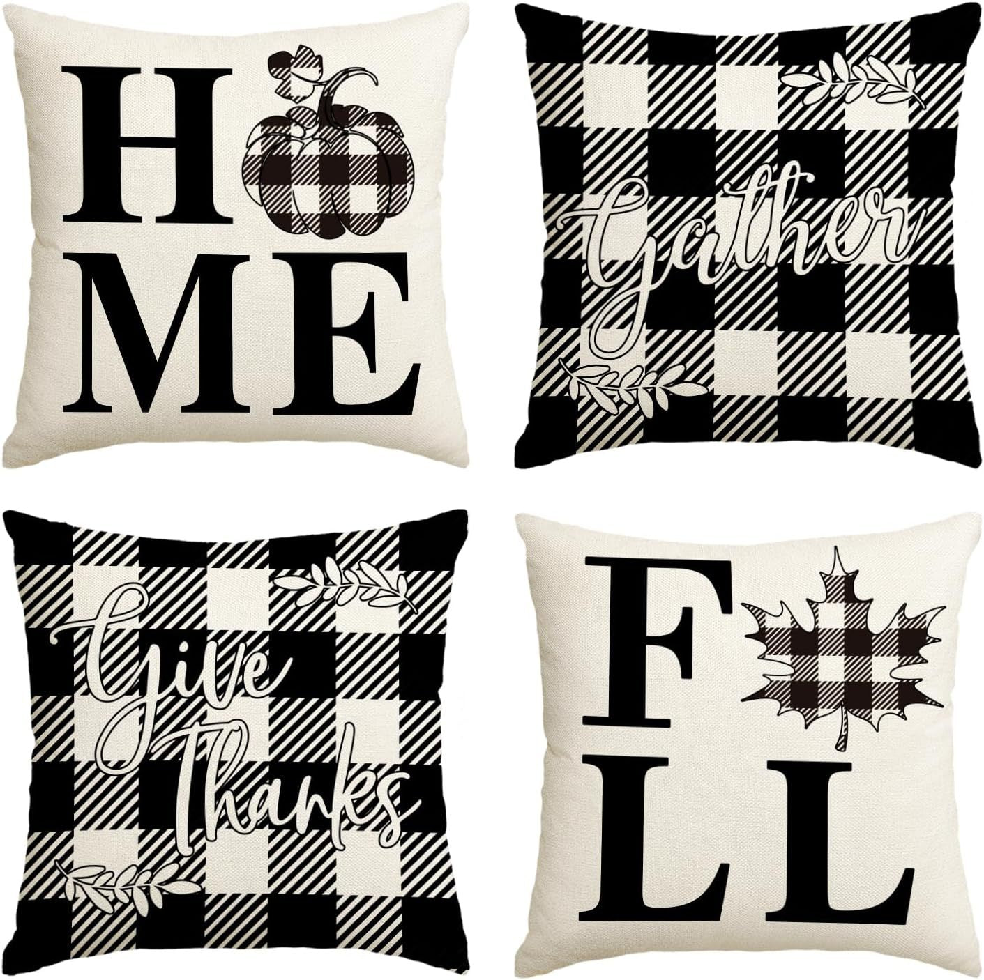 Elevate Your Home's Fall Aesthetic: 4pcs 'Hello Pumpkin' Easy-Clean Cushion Covers, Perfect for Any Room
