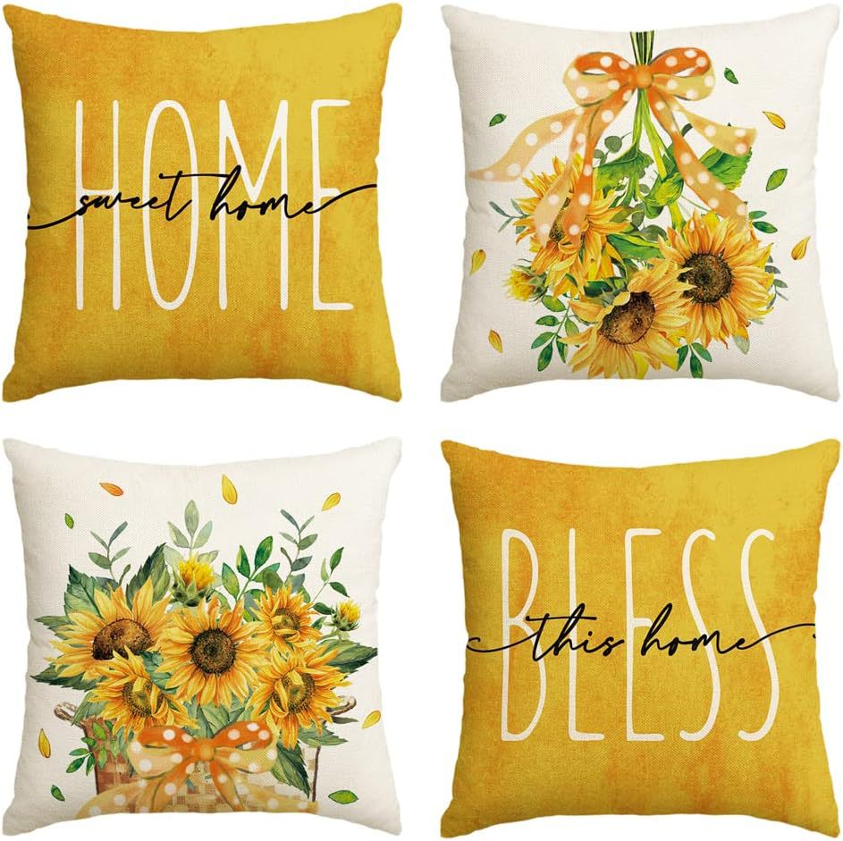 Elevate Your Home's Fall Aesthetic: 4pcs 'Hello Pumpkin' Easy-Clean Cushion Covers, Perfect for Any Room