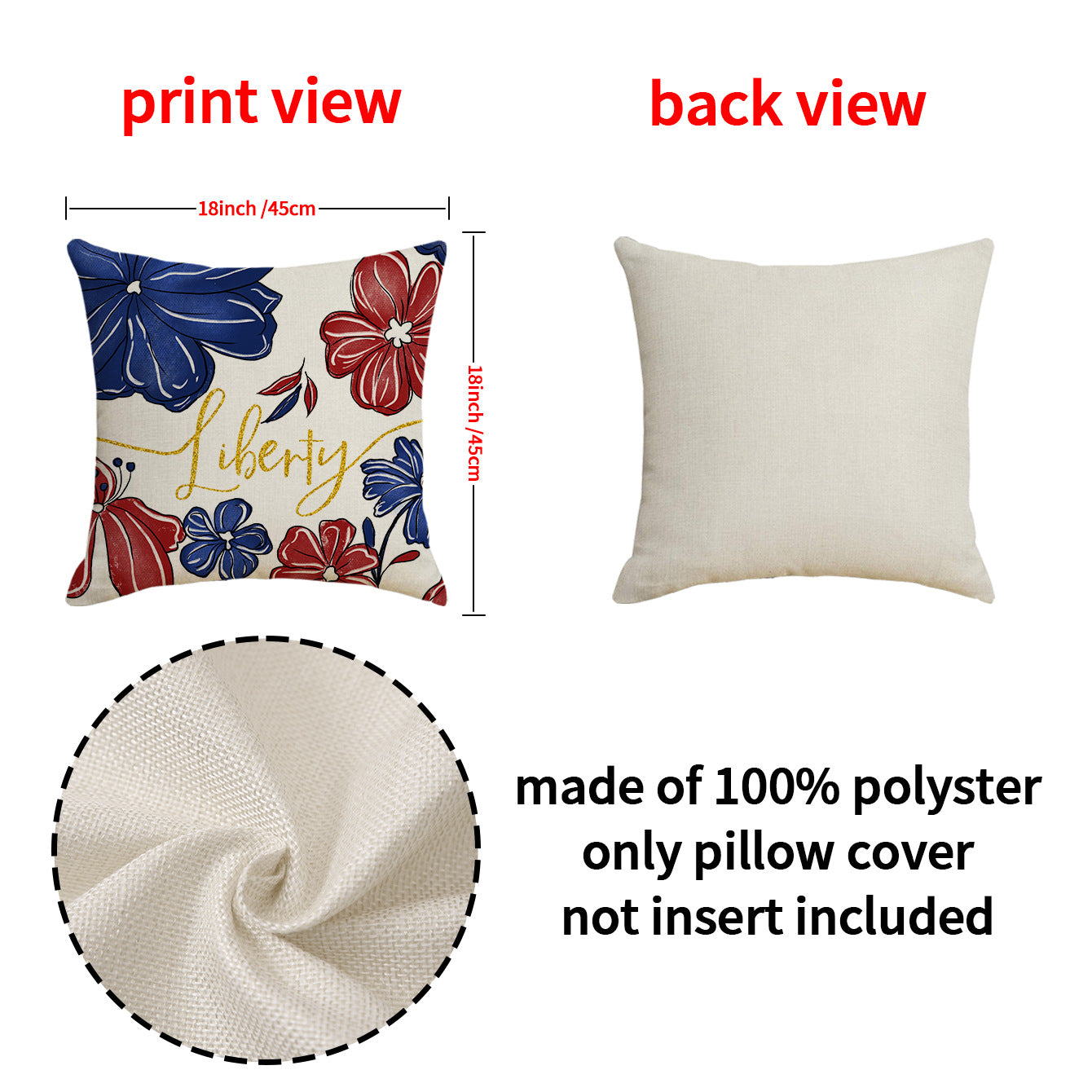 4pcs American Independence Day flag printed linen pillowcase, home living room sofa cushion cover