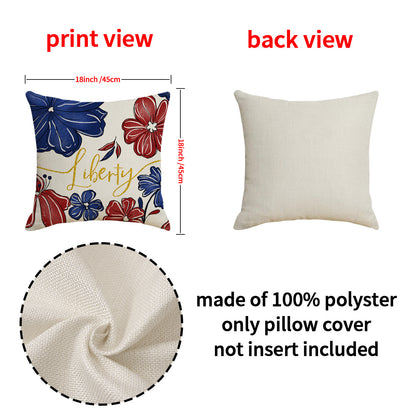 4pcs American Independence Day flag printed linen pillowcase, home living room sofa cushion cover
