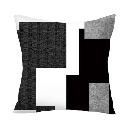 4pcs geometry patchwork black pillow cover living room sofa pillow car pillow cover