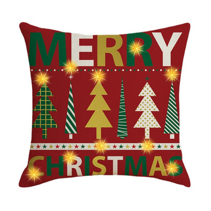 4pcs Pillow Cover Christmas Decoration With Led Sofa Pillow Cover Home Headrest Pillow Cover Cartoon Pillow Cover