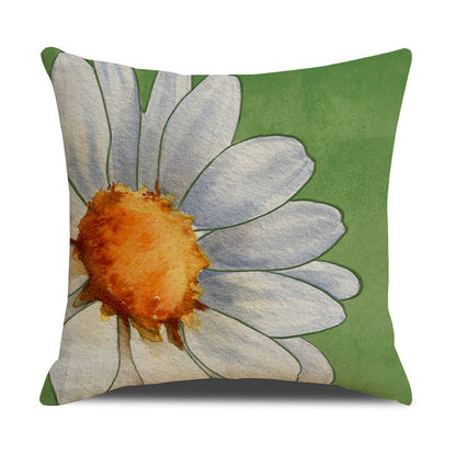 4pcs Daisy print pillowcase, home décor set, combination pillow covers, linen print, lettered sofa, throw pillow, cushion
