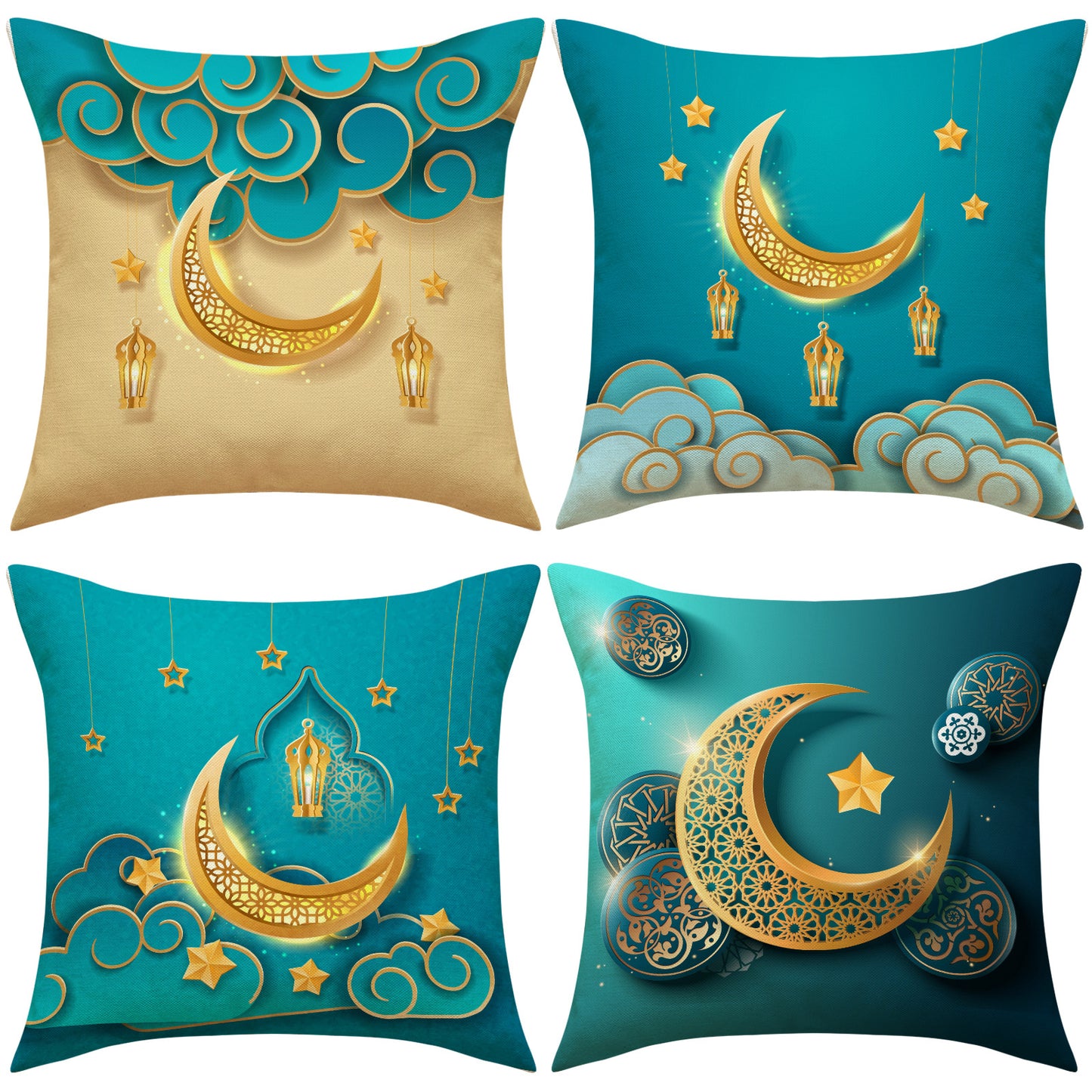 4pcs Middle East Moon Ramadan Sofa Pillowcase Living room decoration linen cushions