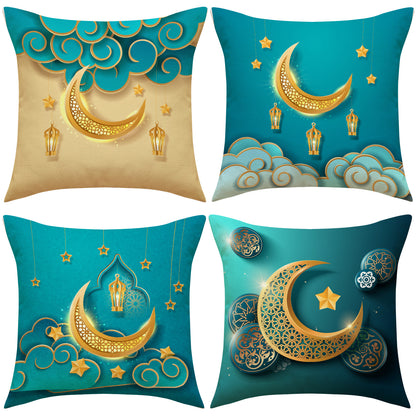 4pcs Middle East Moon Ramadan Sofa Pillowcase Living room decoration linen cushions