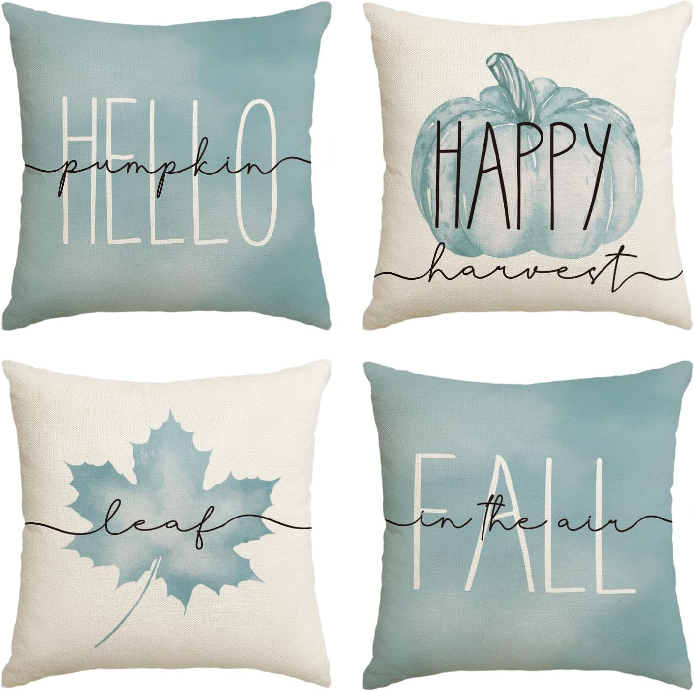Elevate Your Home's Fall Aesthetic: 4pcs 'Hello Pumpkin' Easy-Clean Cushion Covers, Perfect for Any Room