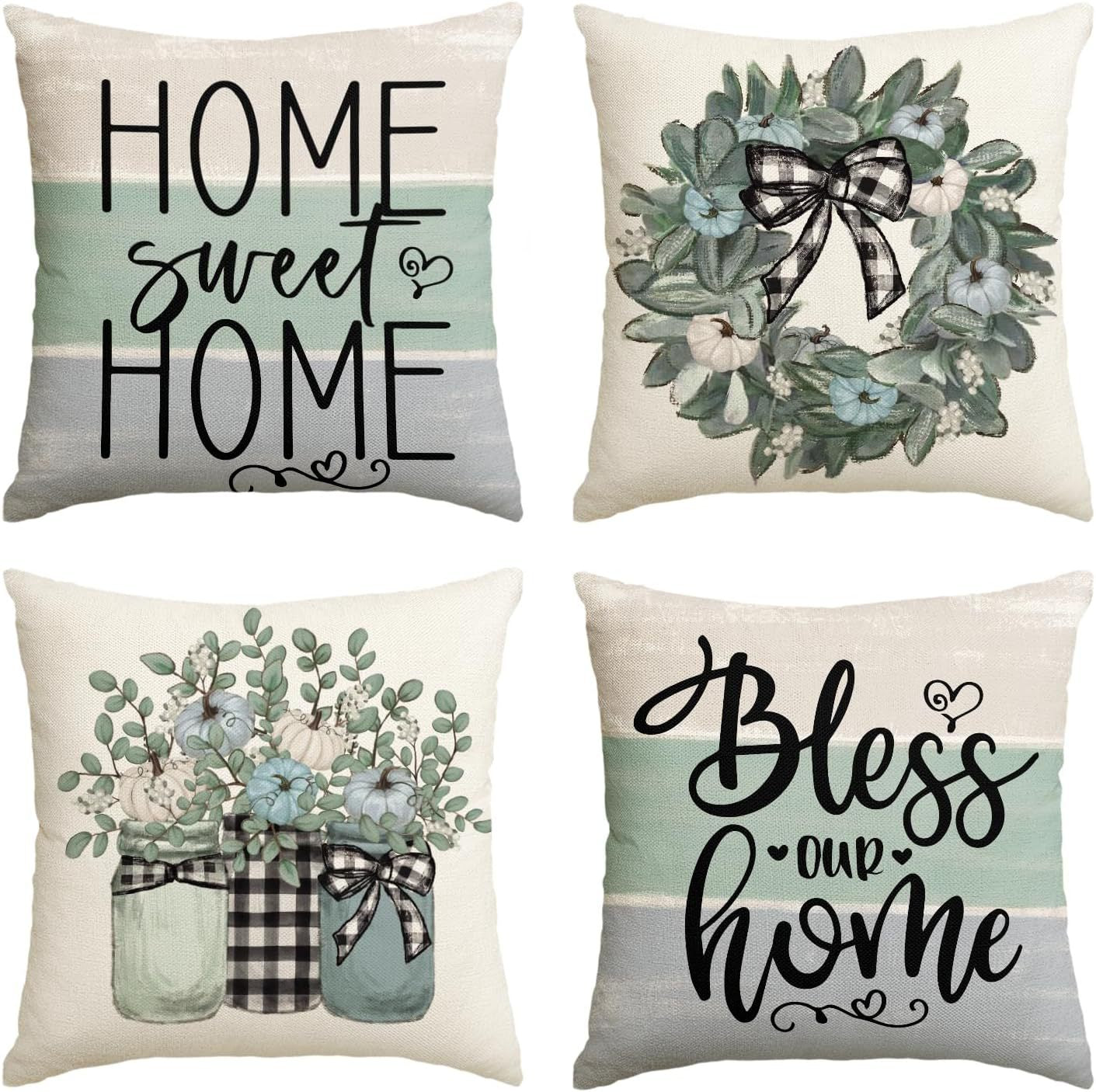 Elevate Your Home's Fall Aesthetic: 4pcs 'Hello Pumpkin' Easy-Clean Cushion Covers, Perfect for Any Room