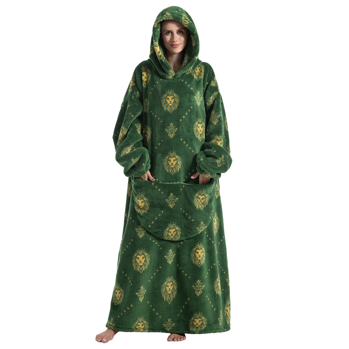 Oversized Wearable Blanket Cozy Warm Shu Velveteen Hoodie for Adults Soft Sweatshirt for Gifts One Size Fits All