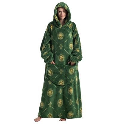 Oversized Wearable Blanket Cozy Warm Shu Velveteen Hoodie for Adults Soft Sweatshirt for Gifts One Size Fits All