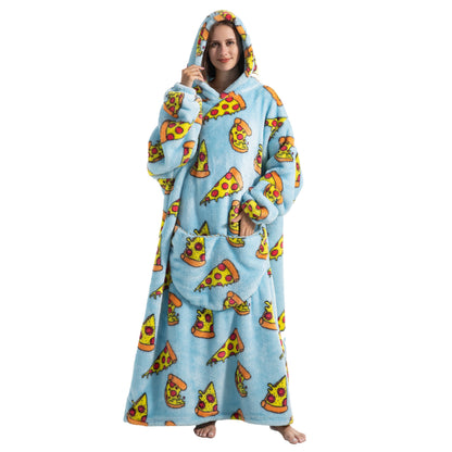 Oversized Wearable Blanket Cozy Warm Shu Velveteen Hoodie for Adults Soft Sweatshirt for Gifts One Size Fits All