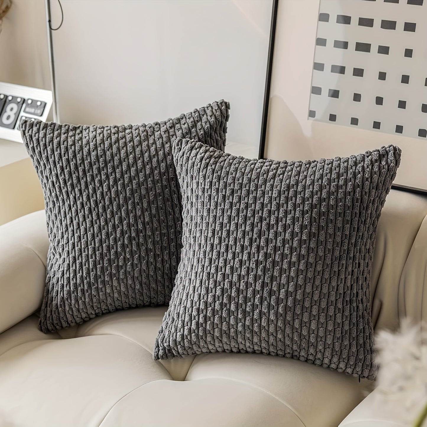 Corduroy Cushion Covers Christmas Decorative Soft Throw Pillow Cover Pillowcase For Sofa Livingroom Chair Bedroom With Invisible Zipper