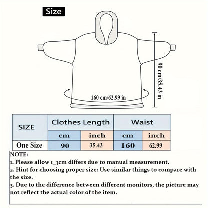 Wearable Blanket With Big Apple Pocket Cozy Warm Hoodie for Adults Soft Sweatshirt for Gifts One Size Fits All