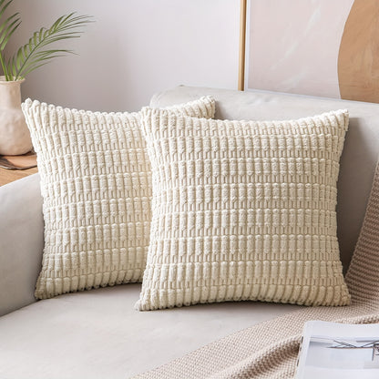 Corduroy Decorative Throw Pillow Cover Soft Bohemian Stripe Pillow Cover Modern Farmhouse Home Decoration Sofa Living Room Sofa Throw Pillow Cover